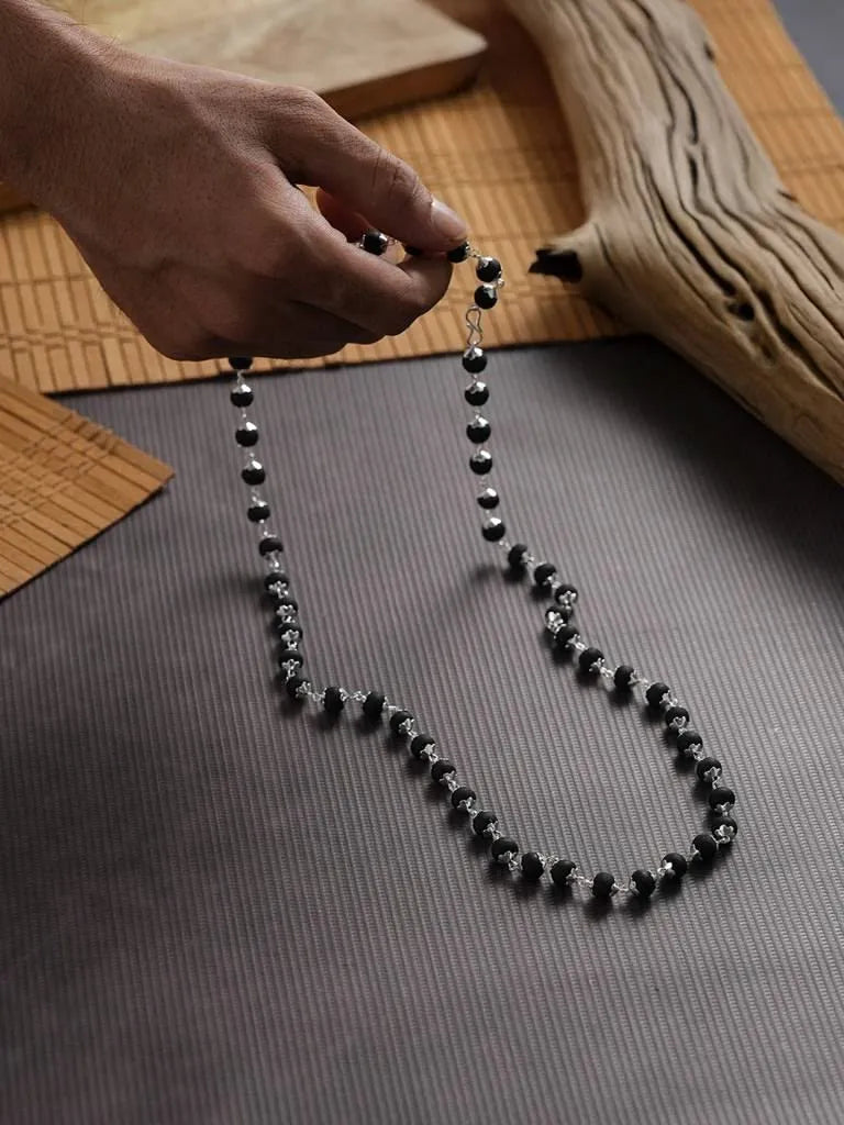 Karungali German Silver Cap Mala