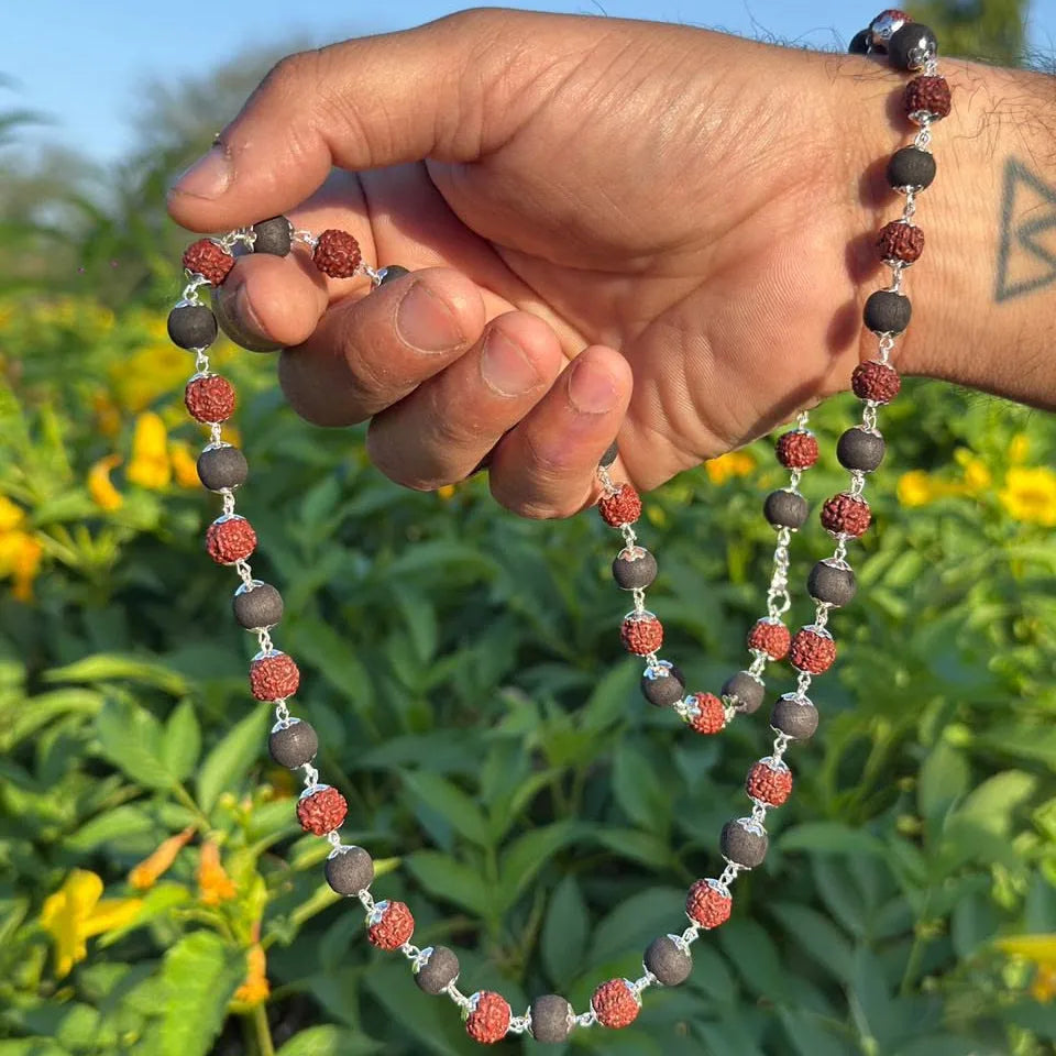 Karungali with Rudraksha Mala